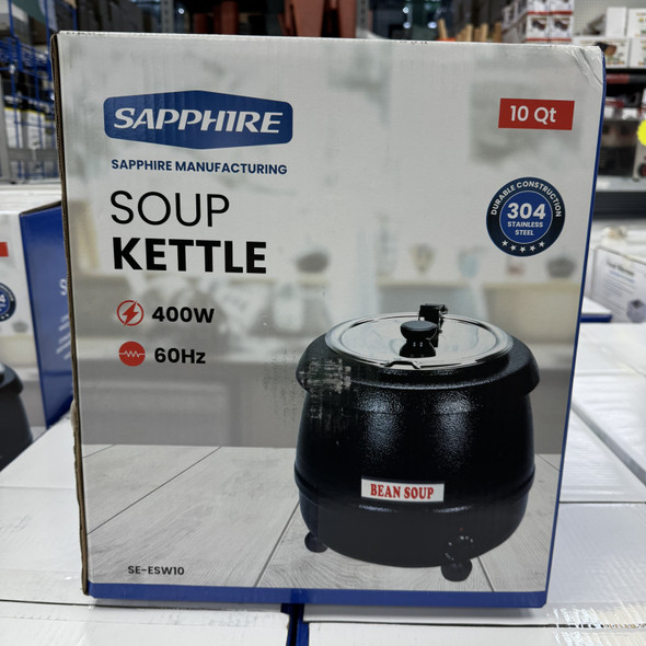 Sapphire SE-ESW10 Soup Warmer Kettle, 10 quart, black exterior, 400W