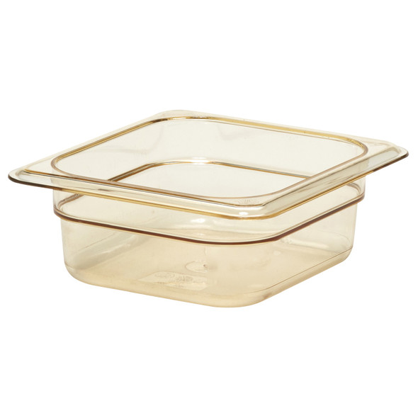 Cambro 62HP150  Food Pan, 1/6 Size, 2-1/2" Deep, Amber, Non-Stick