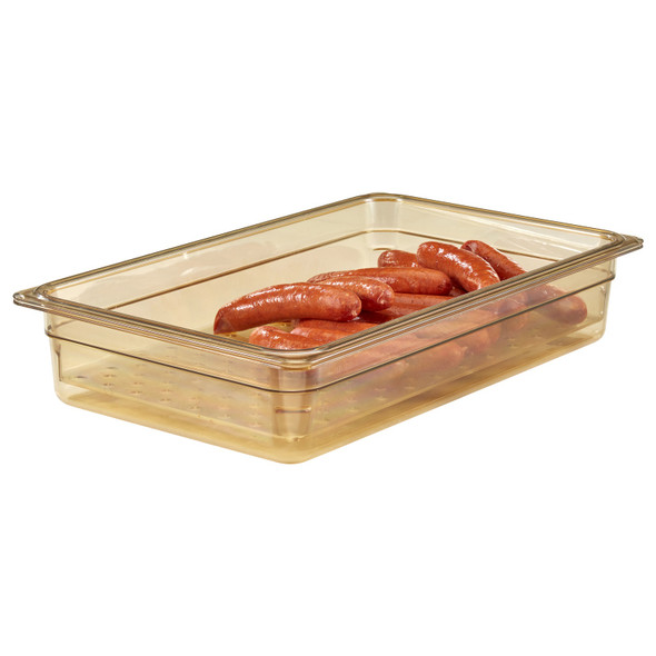 Cambro 13CLRHP150 Colander, 3" deep, Full Size, Amber
