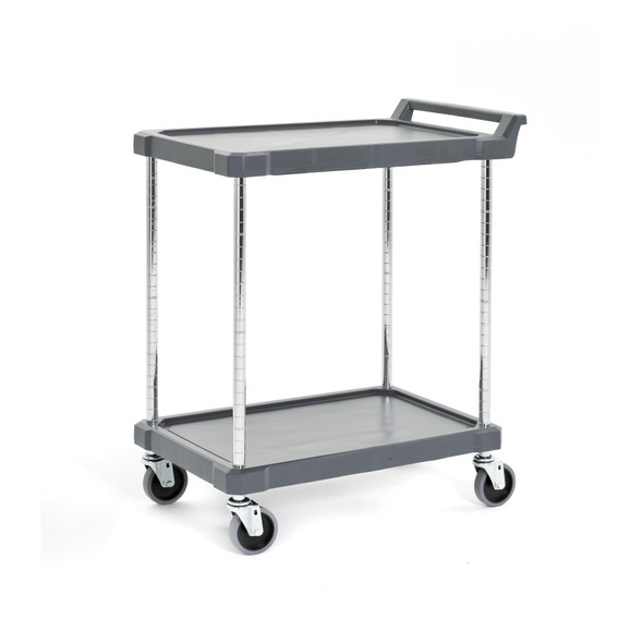 Olympic J16UC2 Utility Cart, 2-shelf, 16" x 27", Chrome, 400 lb capacity