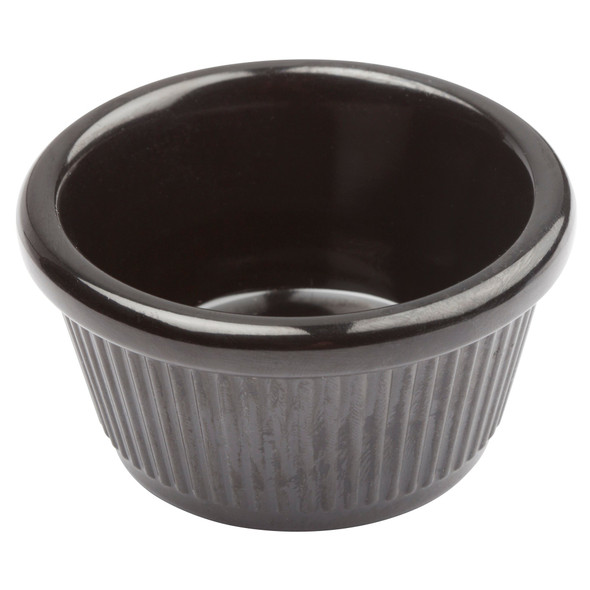 Winco RFM-4K Ramekin, 4 oz., Fluted, Black (12/Pack)