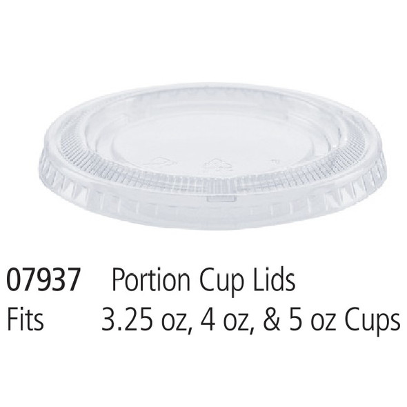 King Zak 07937 Clear Portion Cup Lids 3.25, 4oz, 5oz (125pc/Case)