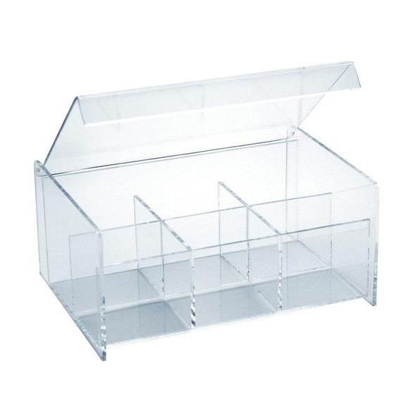 King Zak 30154 Acrylic Tea Box, 6-Compartment