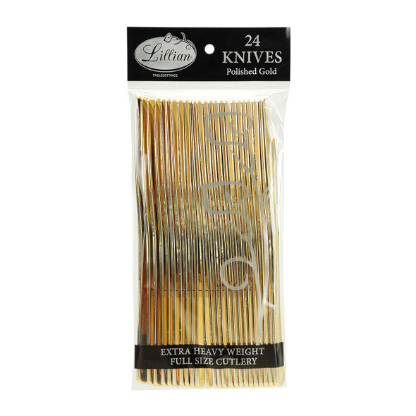 King Zak 37289 Polished Gold Knife Bag (24pcs/Bag)