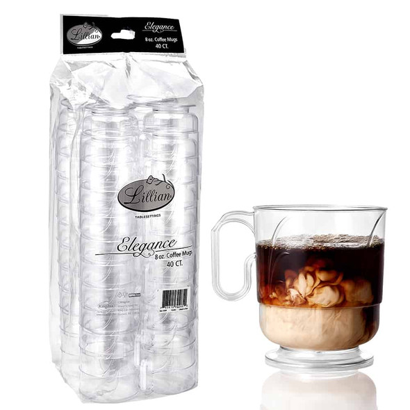 King Zak 30285 Coffee Mug Plastic Clear 8oz. (40pcs/Pack)