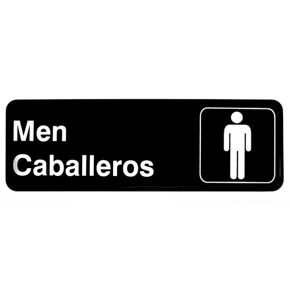 Tablecraft 394566 Men/Caballeros Restroom Sign, English/Spanish