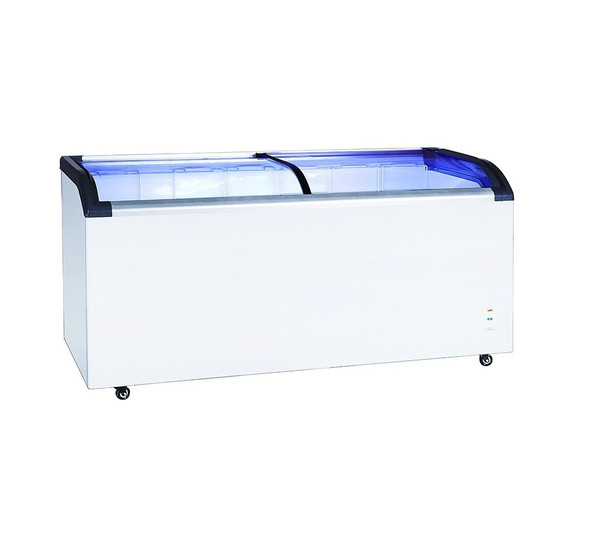 Adcraft BDCF-19-CG 71" Curved Sliding Glass Top Chest Freezer - 19.2 Cu. Ft.