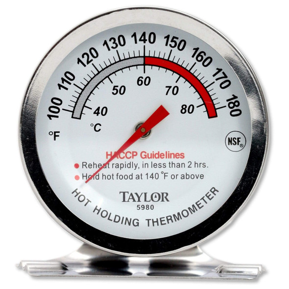 Taylor 5980N Hot Holding Thermometer, 2" Dial Stainless Steel Casing