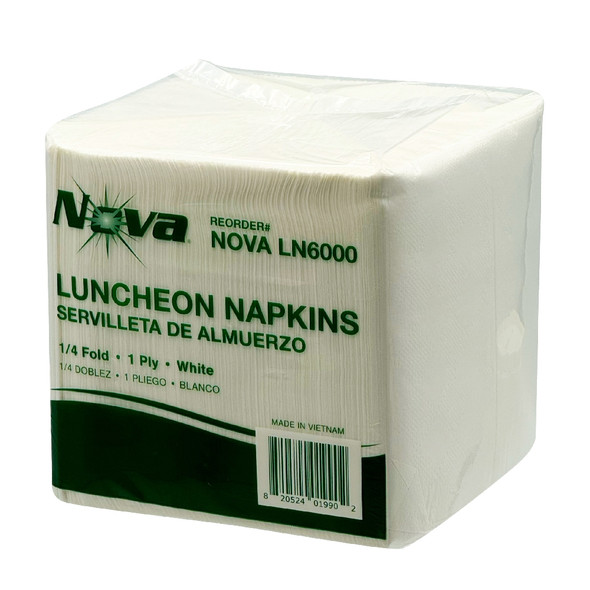 NOVA LN6000 Lunch Napkin, 11.5"x11.5", White (6000/Case) NOVA LN6000 Lunch Napkin, 11.5"x11.5", White (6000/Case)