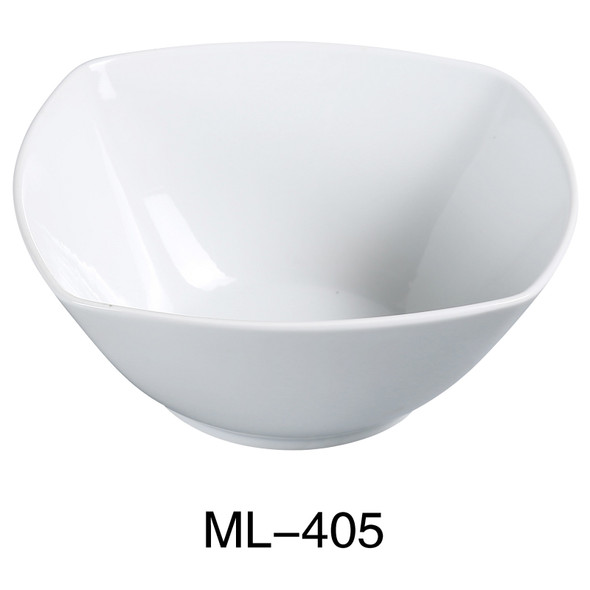 Yanco ML-405 Mainland Square Salad Bowl, 8-1/4", 12 oz, Super White (36/Case)