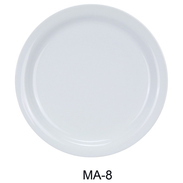 Yanco MA-8 Mayor Narrow Rim Plate, 9", Super White (24/Case)