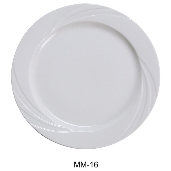 Yanco MM-16 Miami Plate, 10-1/2", Bone White (12/Case)