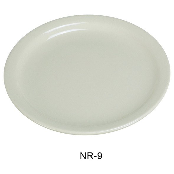Yanco NR-9 Normandy, Narrow Rim Plate, 9.5", American White (24/Case)