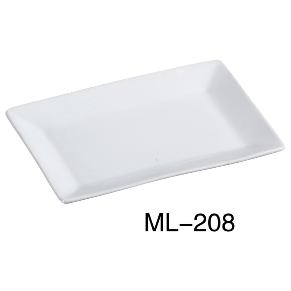 Yanco ML-208 Mainland Rectangular Plate, 8" x 5", Super White (24/Case)