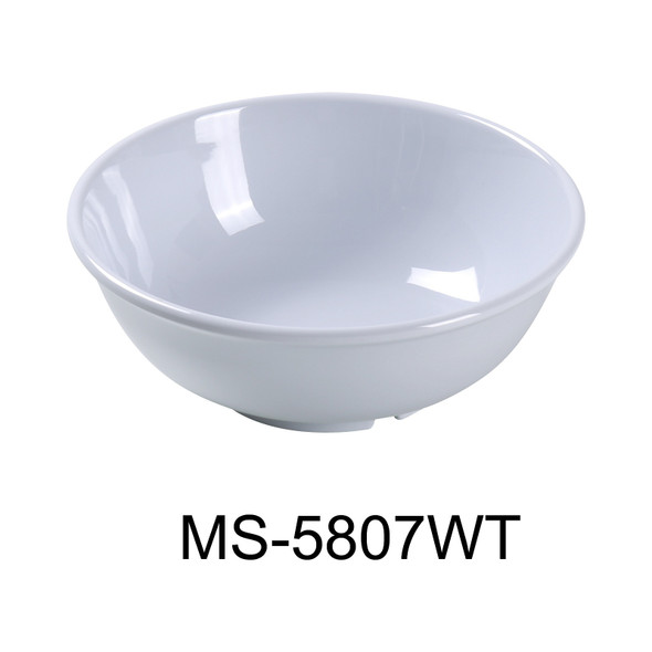 Yanco MS-5807WT Milestone Salad Bowl, 24 oz, Melamine, White