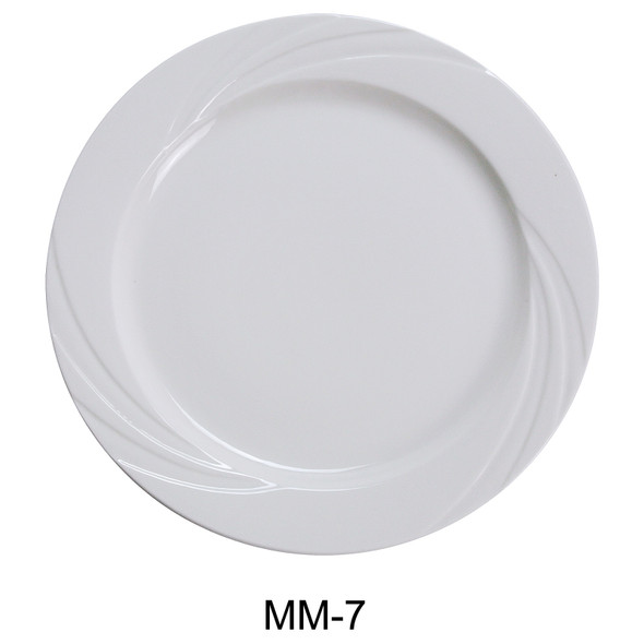 Yanco MM-7 Miami Round Plate, 7-1/4", Bone White (36/Case)