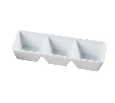 Yanco ML-737 Mainland 3 Divided Tray, 1.5 oz, Super White (24/Case)