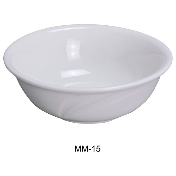 Yanco MM-15 Miami Nappie Bowl, 6", 12.5 oz, Bone White (36/Case)