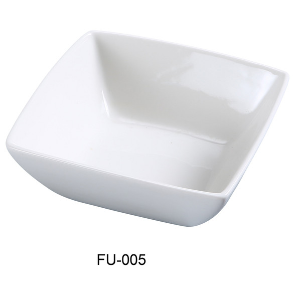 Yanco FU-005 Fuji Square Bowl, 5.5", 14 oz, Bone White (36/Case)
