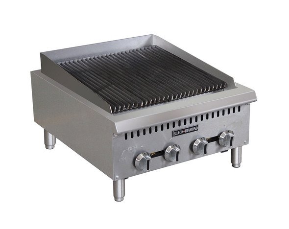 Adcraft BDCTC-24 24" Heavy Duty Radiant Gas Countertop Charbroiler - 4 Burners - 80K BTU