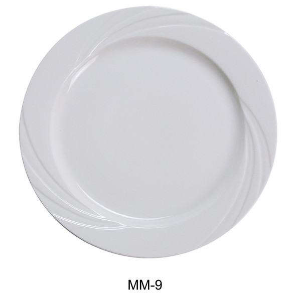 Yanco MM-9 Miami Plate, 9-3/4", Bone White (24/Case)