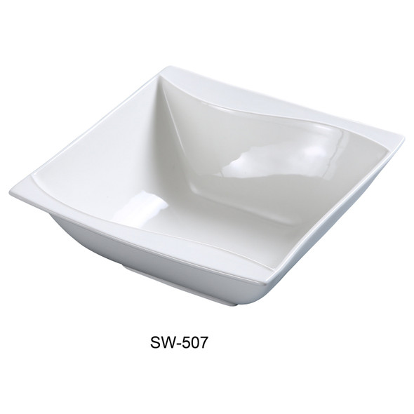 Yanco SW-507 Sea Wave Salad Bowl, 20 oz, Bone White (36/Case)