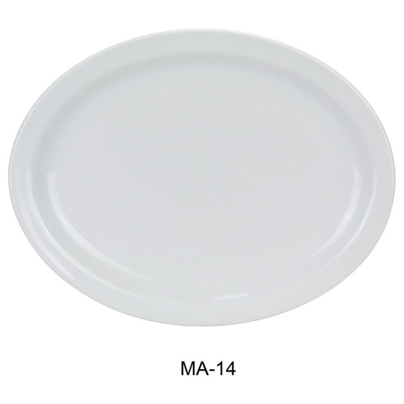 Yanco MA-14 Mayor  Narrow Rim Platter, 13", Super White (12/pk)