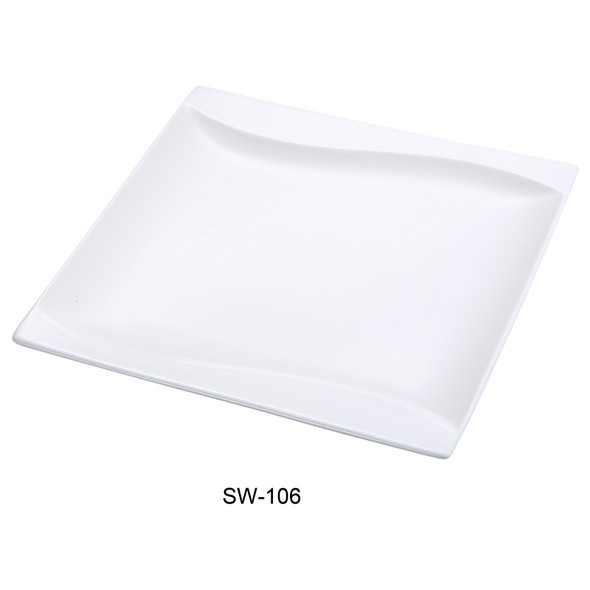 Yanco SW-106 Sea Wave Square Plate, 5-1/2", Bone White (36/Case) Yanco SW-106 Sea Wave Square Plate, 5-1/2", Bone White (36/Case)