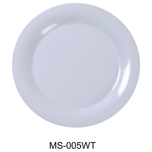 Yanco MS-005WT Milestone Wide Rim Plate, 5.5", Melamine, White (48/Case)