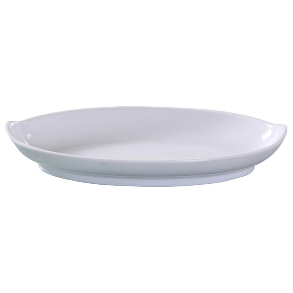 Yanco VE-409 Venice Plate, 8-1/2" Oval, White Melamine (48/Case)