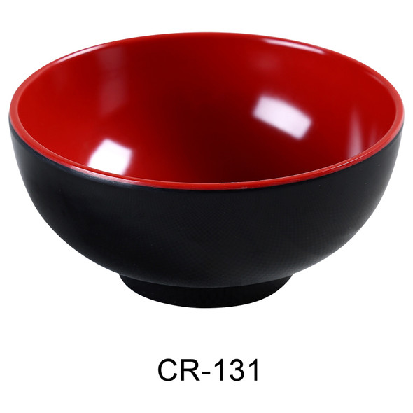Yanco CR-131 Two-Tone Bowl, 8oz, Round, Red & Black