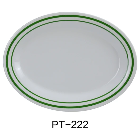 Yanco PT-222 Pine Tree Platter, 12"L x 9"W, Oval (12/Case)