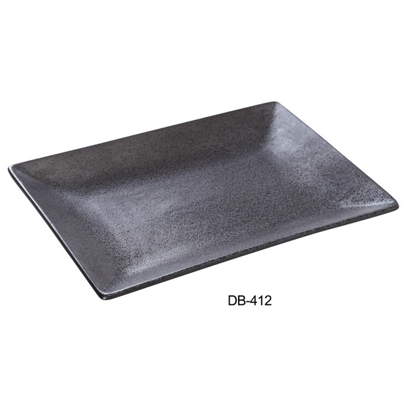 Yanco DB-412 Diamond Black Plate, 12"Lx8-1/2"W, Rectangular (12/Case)