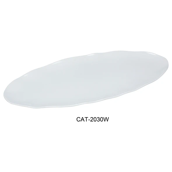 Yanco CAT-2030W Catering Plate, 30", Oval, Melamine, White (6/Case)