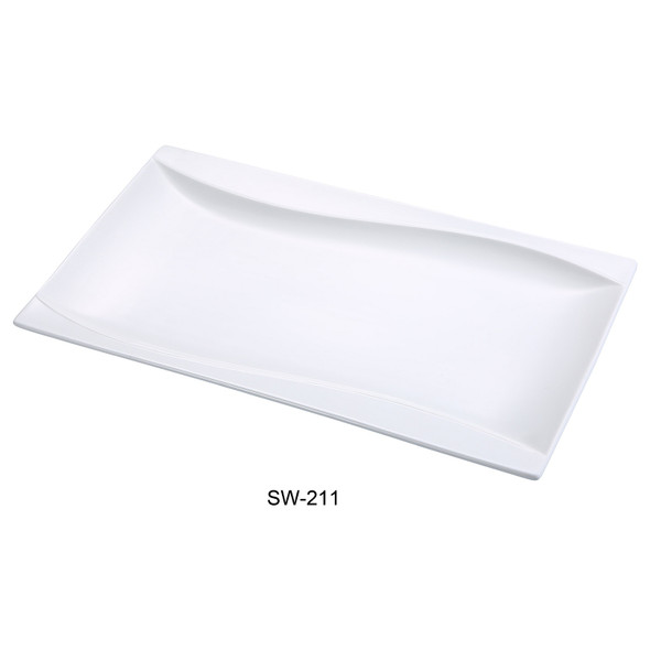Yanco SW-211 Sea Wave Plate, 11" x 7", Rectangular (12/Case)
