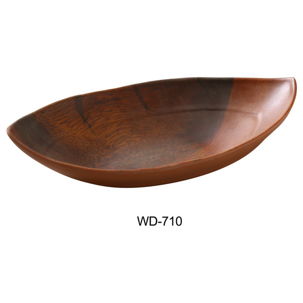 Yanco WD-710 Wood Look Plate, 18 oz., 10"x5-1/2", Oval (Each)