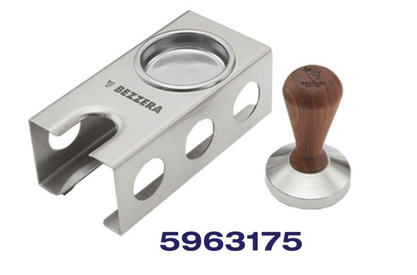 Bezzera 5963175 Station Blind Filter and Coffee Tamper with Wooden Knob