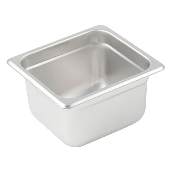 Winco SPJL-604 Steam Table Pan, 1/6 Size, 4" Deep, 25 guage