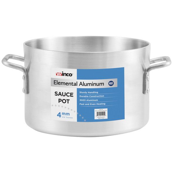 Winco ASSP-34 Elemental Sauce Pot, 34 qt., 16-1/4" x 9-7/8", Aluminum