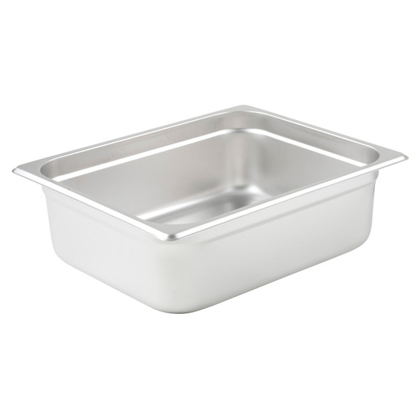 Winco SPJL-204 Steam Pan, 25 GA, Half Size, 4" Deep