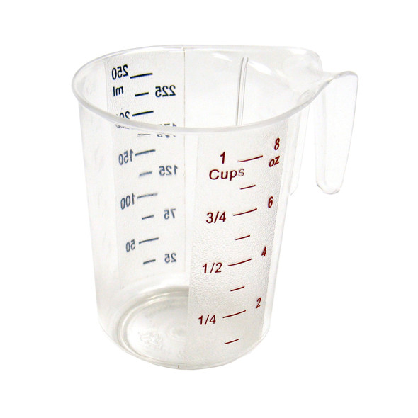 Winco PMCP-25 Measuring Cup, 1 cup, Raised External Markings Red & Black