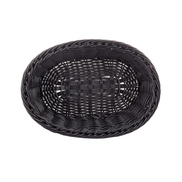 Tablecraft M2474 Handwoven Basket, 9-1/4x6-1/4x3-1/4, Oval, Black