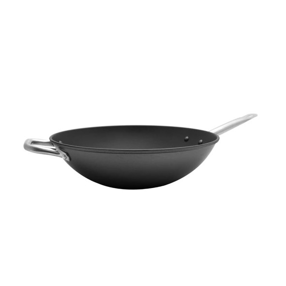 Imusa LCI-19008 Wok Light Cast Iron, 14" Stainless Steel Handle