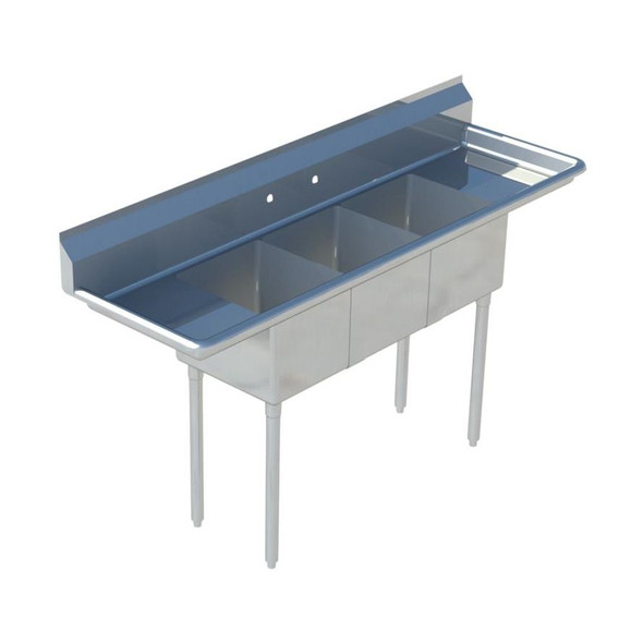 Sapphire SMS-3-1821D 3-Compartment Sink, 18x21x14, Left & Right Drainboard Sapphire SMS-3-1821D 3-Compartment Sink, 18x21x14, Left & Right Drainboard