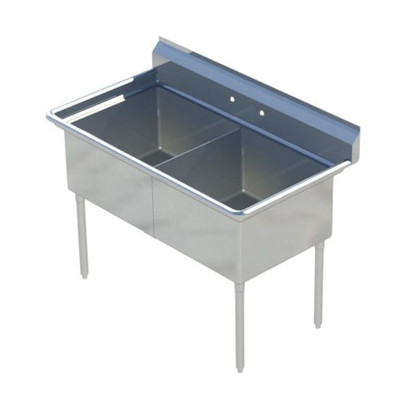 Sapphire SMS1824-2 2-Compartment Sink, 41"W x 29-1/2"D x 44-1/4"H Sapphire SMS1824-2 2-Compartment Sink, 41"W x 29-1/2"D x 44-1/4"H