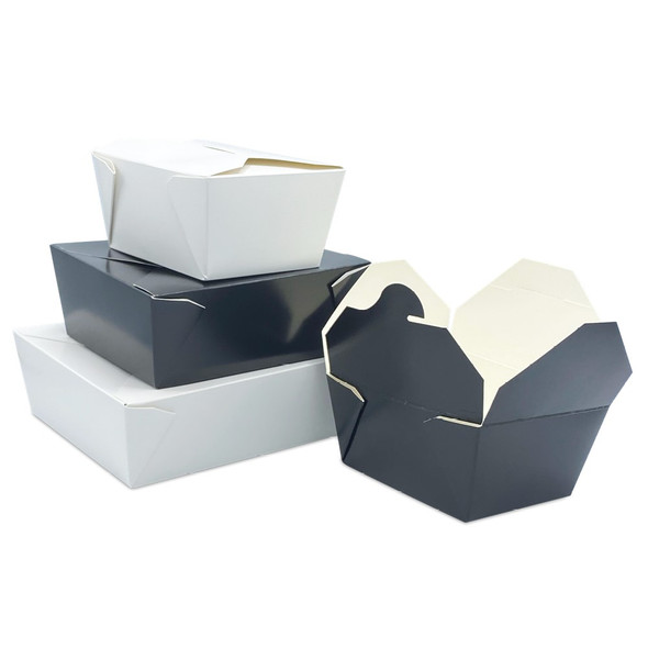 Empress EMPFDBX4-B Black Folded Takeout Box, 7"x5.5"x3.5" (160pc/Case)