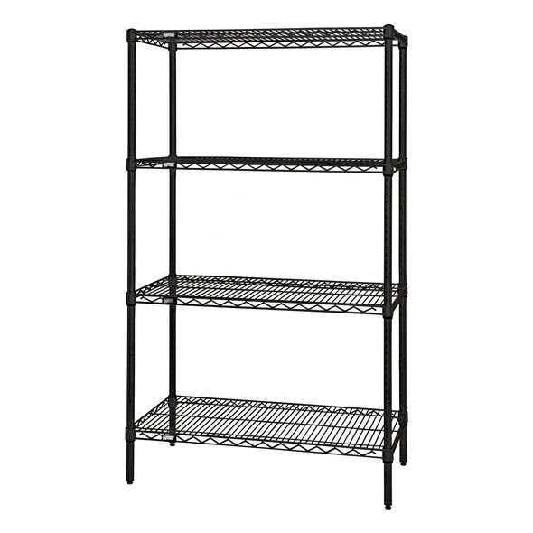 Quantum WR74-2436BK Black Wire Shelving Kit, 24"x36"x74"