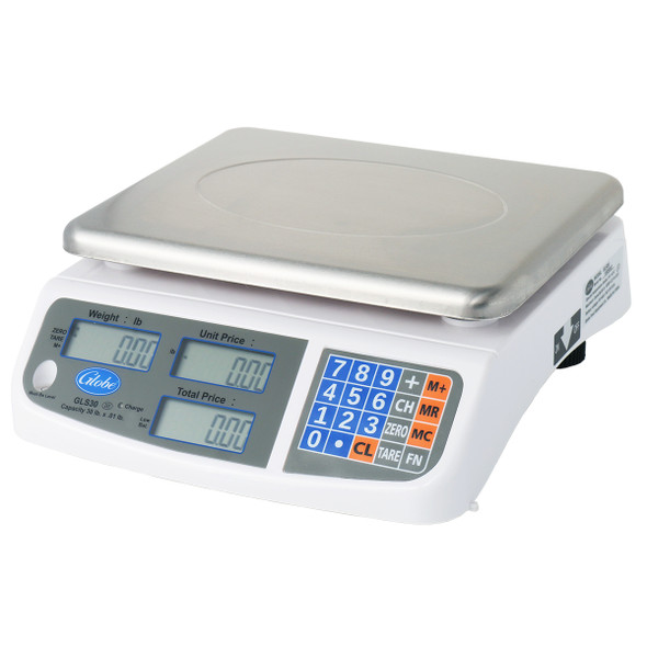 Globe GLS30 Price Computing Scale, Automatic Entry Tare, 30 lb x .01 lb Globe GLS30 Price Computing Scale, Automatic Entry Tare, 30 lb x .01 lb