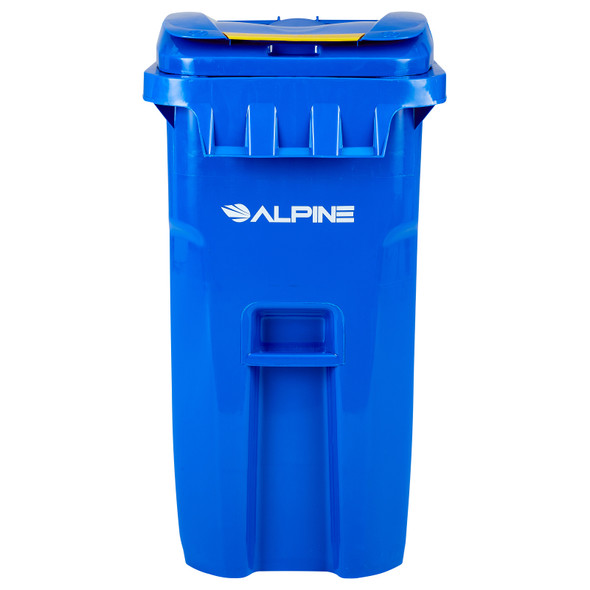 Alpine Industries ALP500-64-BLU Square Waste Container w/ Wheels, 64 Gallon, Blue