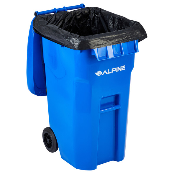 Alpine Industries ALP500-64-BLU Square Waste Container w/ Wheels, 64 Gallon, Blue